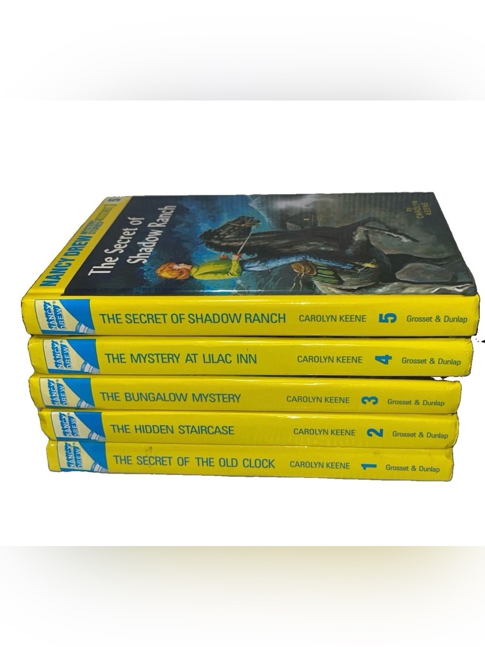 Lot Of 5 Nancy Drew Books 1-5 Hardcover Mystery Carolyn Keene Flashlight Edition